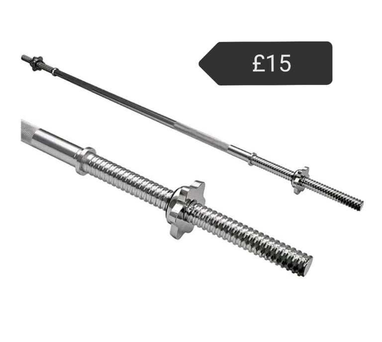 Solid Barbell bars Standard 1 inch with spinlock collars 5ft and 6ft | in  Ashton-in-Makerfield, Manchester | Gumtree
