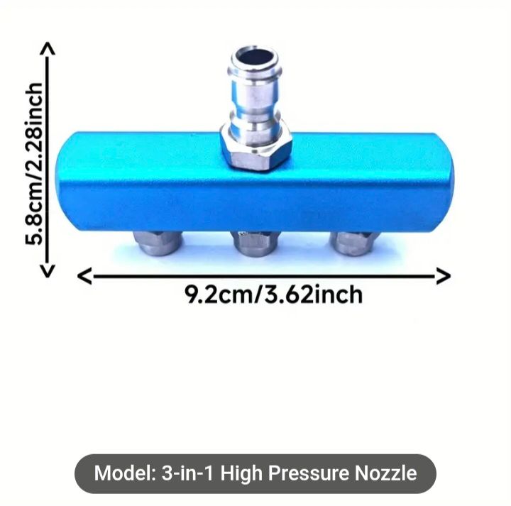 1/4″ QUICK RELEASE Tripple Nozzle High-Pressure Washer Adapter gun 5000 Cleaning