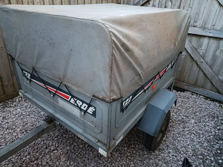 Erde 122 Trailer with Double Height Extension and Custom Cover 