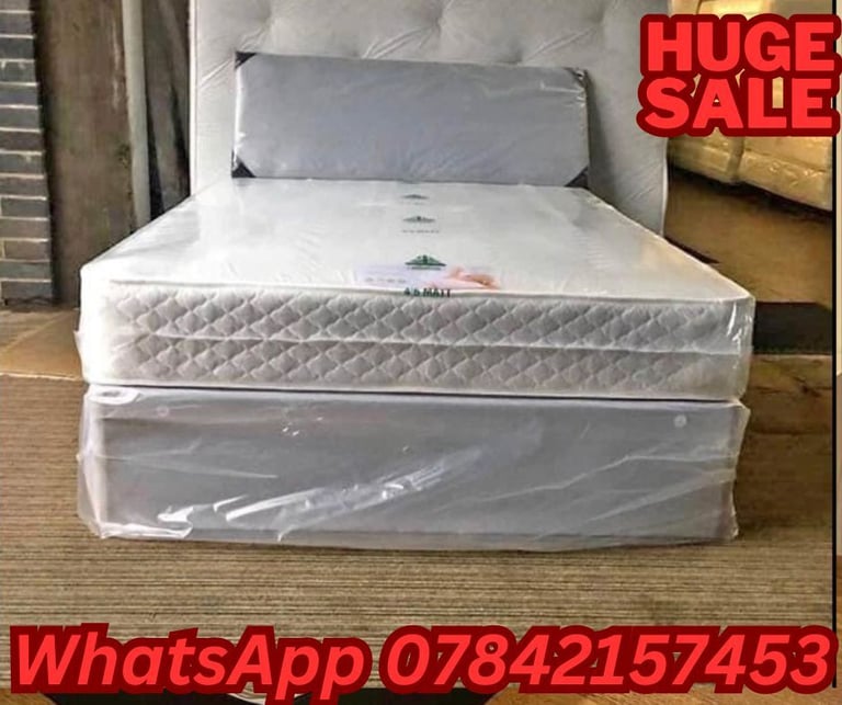 DOUBLE BED AND MATTRESS - SINGLE SIZE BED FRAME 