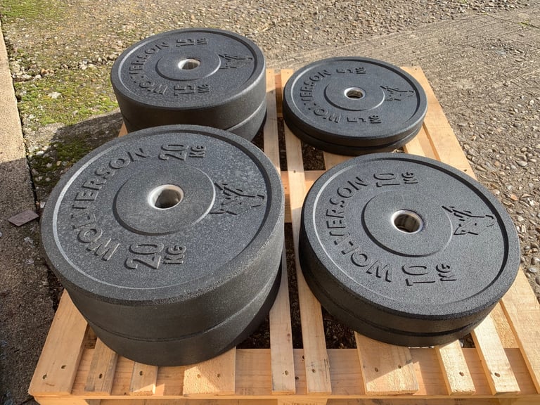 100kg Wolverson Olympic Bumper Plate Set (#1074) 