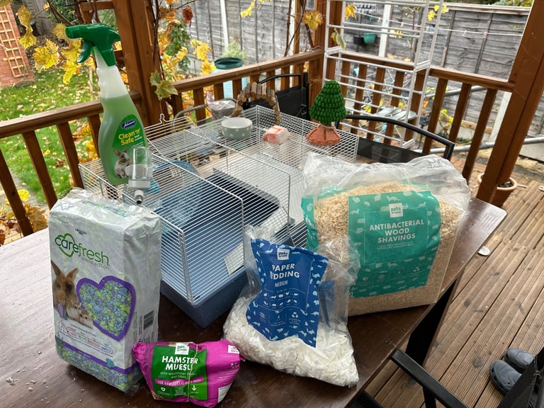 Hamster cage with accessories 