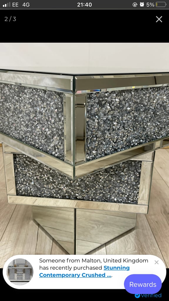 Tralee mirrored table 