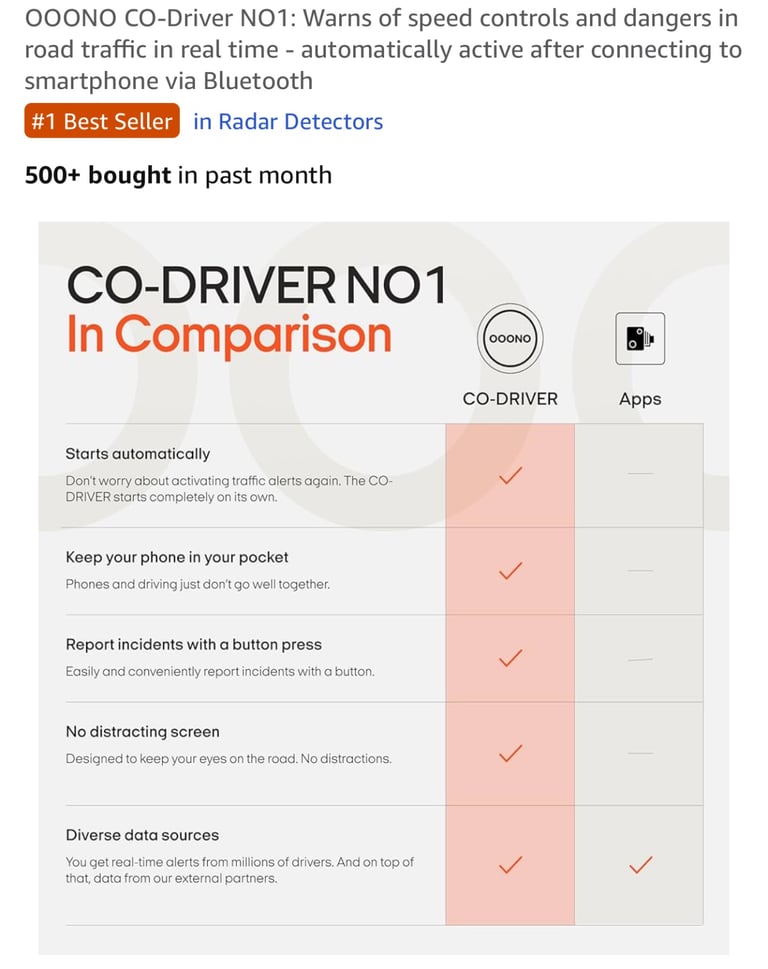 OOONO drive safer, alerting speed cams, congestion & much much more. 