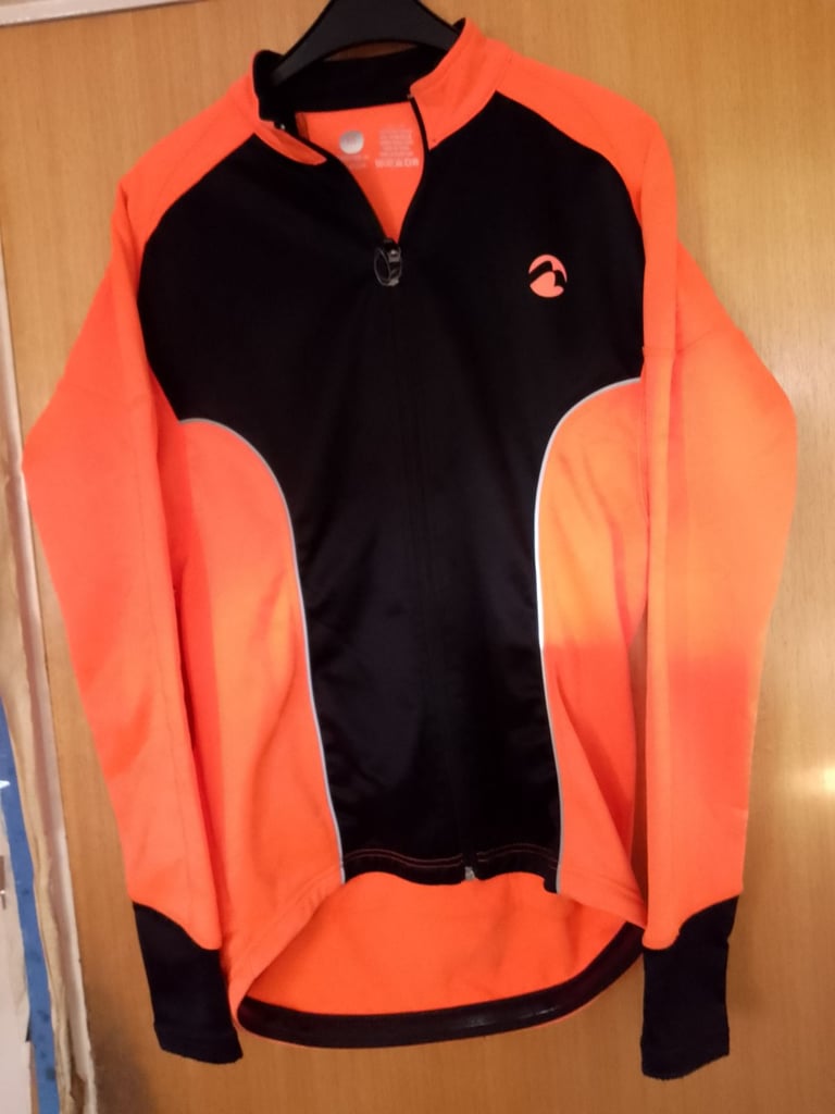 image for CYCLING JACKET: PIU MIGLIA, Size: MEDIUM, HI-VIZ ORANGE/BLACK