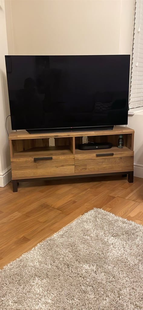 Next Bronx Oak & Black TV Stand