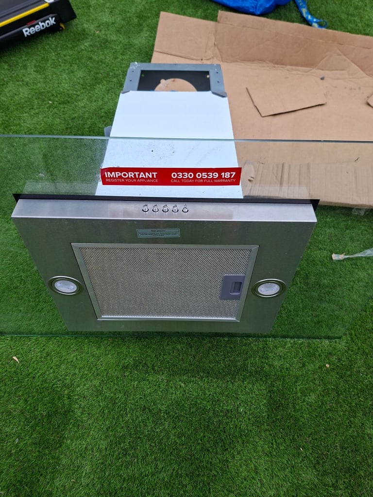 Chrome extractor fan with glass surround 