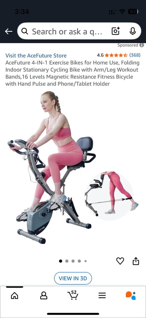 AceFuture 4-in-1 Exercise Bike – Like New, £75 (Currently £159 on Amazon)