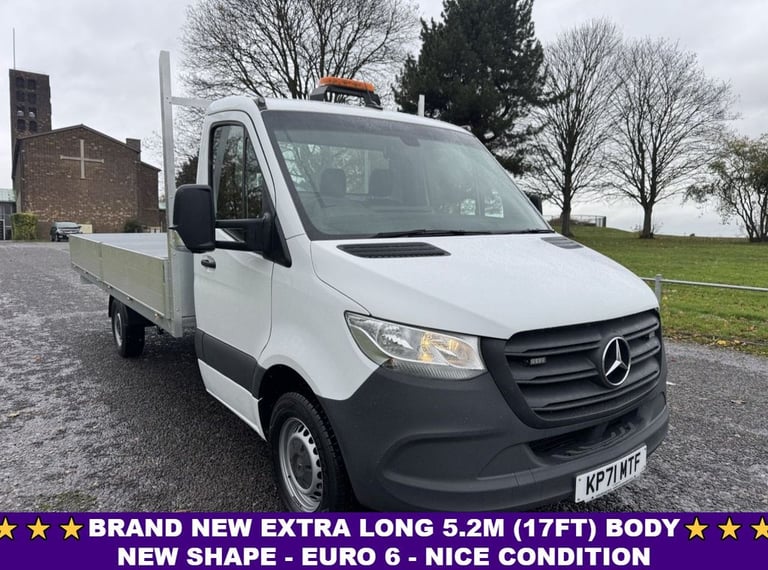2021 Mercedes-Benz Sprinter 2.0 315Cdi Lwb 3.5t. Extra Long 5.2m (17ft) Dropside Euro 6 148Bhp DR...