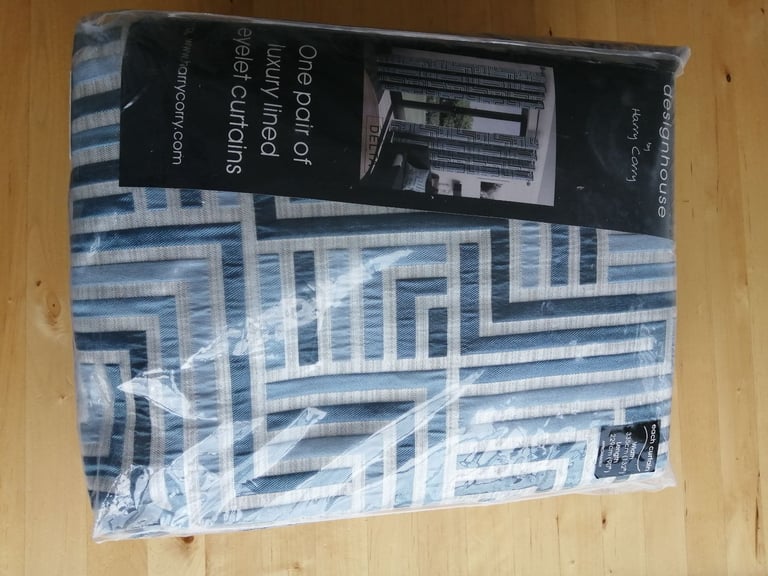 BNIB Teal curtains 132in x90 inch Delta Harry Corry 