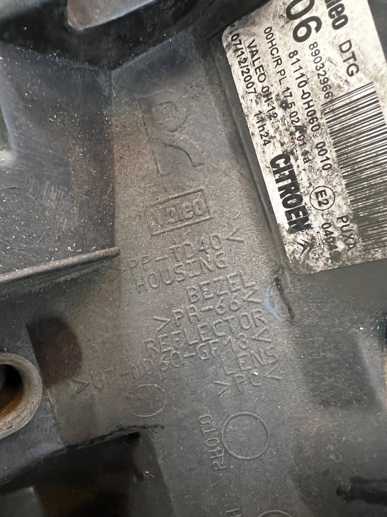 CITROEN C1 2005-2014 Headlight Headlamp Drivers Side O/S Right Side