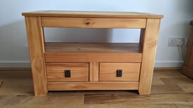 Pine TV stand with draws