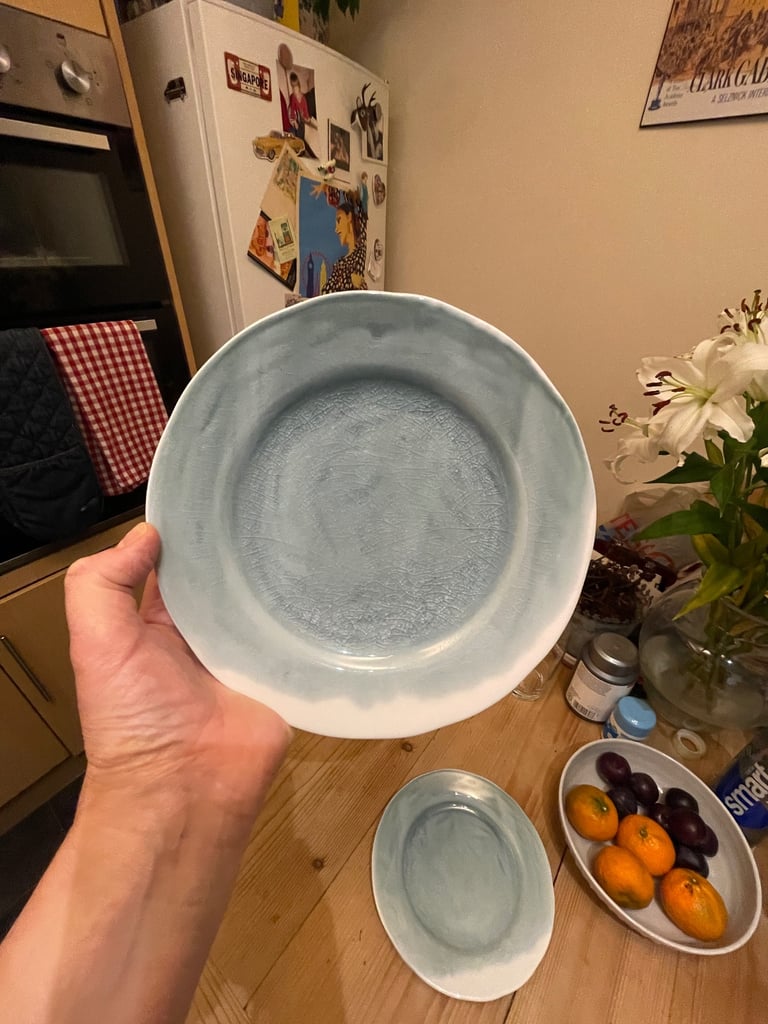 image for ANTHROPOLOGIE GREEN SIDE PLATES x 5 