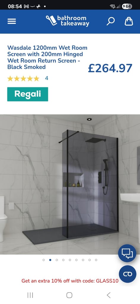 image for Smoked shower screen