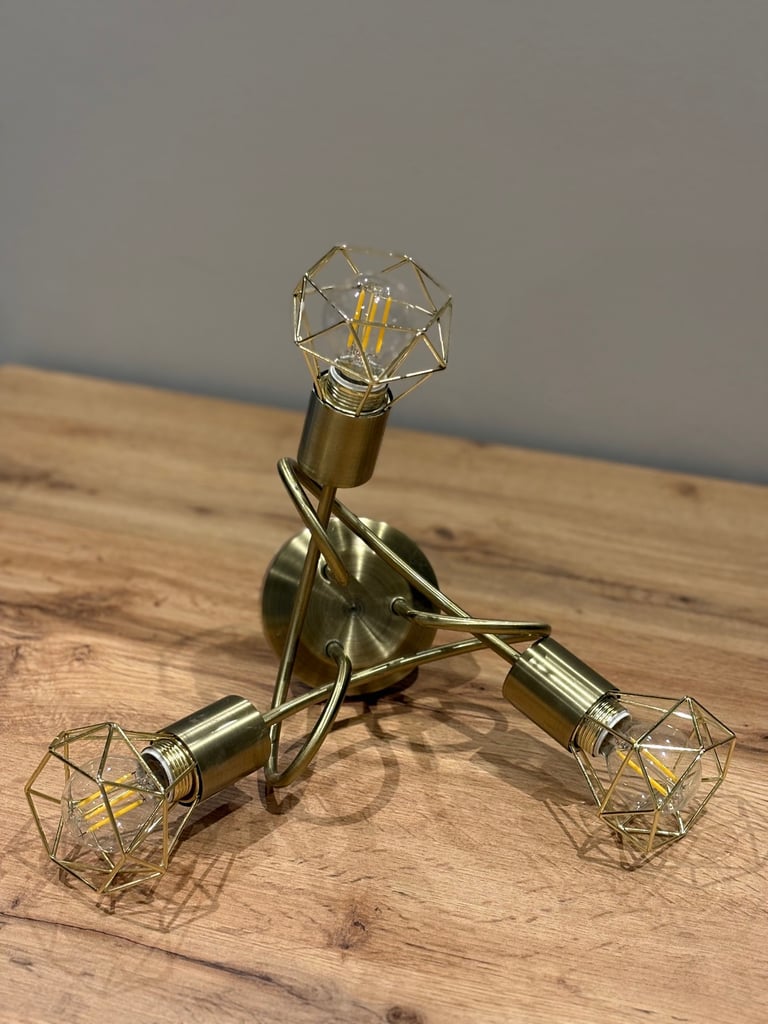 Ceiling Light Fitting Antique Brass 3-Way