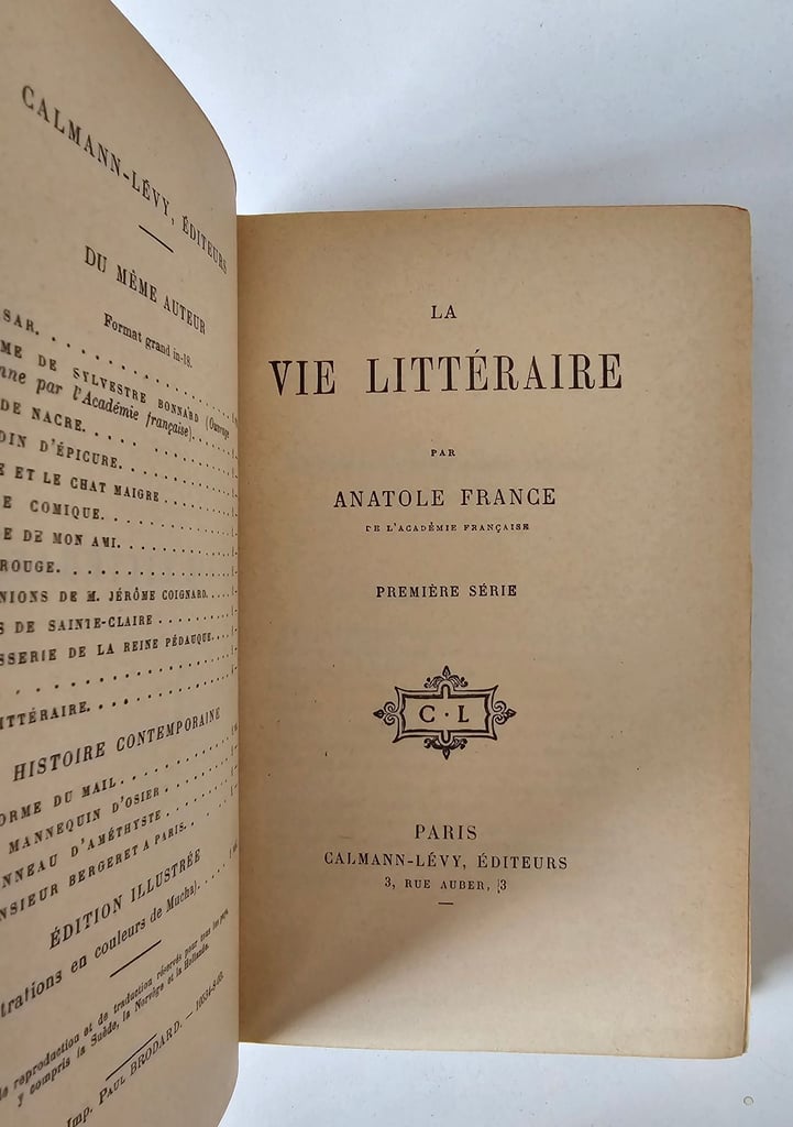 1900s Antique Collectible La Vie Literarie French Books  Vol. I-IV by Anatole France