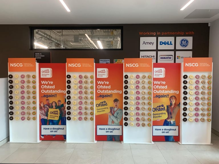 Doughnut Wall Hire UK Wide and Midlands Based. Wide selection of shapes and sizes. 