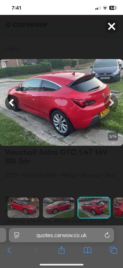 Vauxhall, ASTRA GTC, Hatchback, 2013, Manual, 1364 (cc), 3 doors