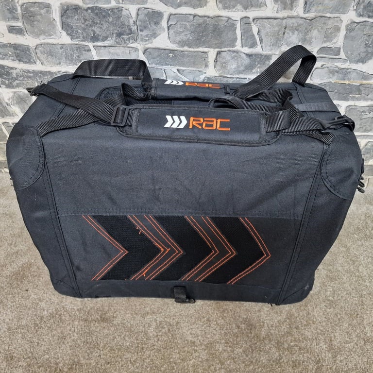 RAC Foldable Pet Carrier Crate – Black with Orange Trim