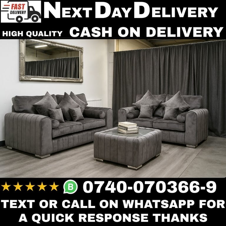 image for Stylish Lilly Couch Set – Corner & 3+2 Sofas On Sale Today!