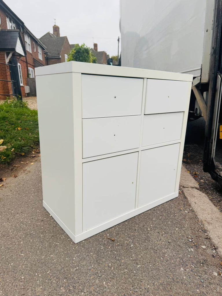 IKEA Kallax Shelving Unit with Drawers and Doors - White