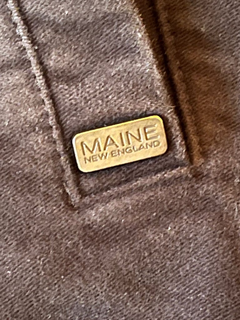 Maine New England black, brushed cotton, zip front, men's medium-sized jacket