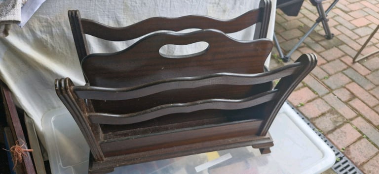image for Vintage wooden magazine rack