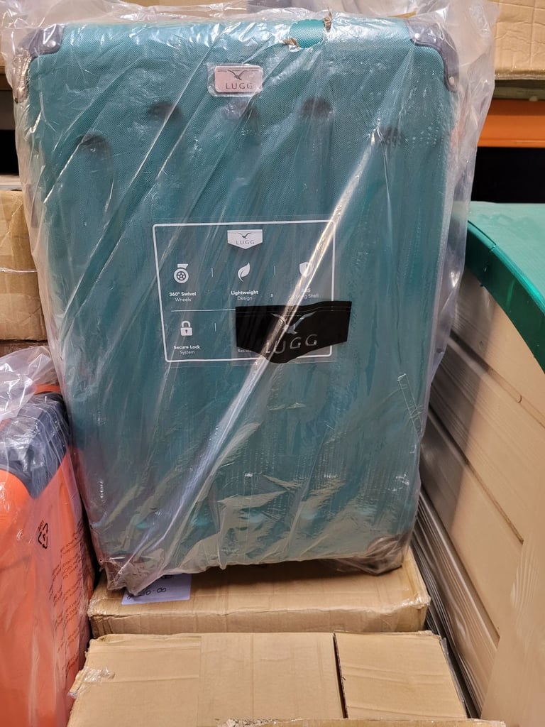 A new 3 pcs teal coloured hard shell Suitcase set 28inch 24inch 20inch 