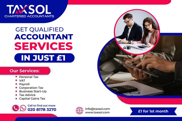 Affordable Chartered Accountants  | 15+ Years’ Experience | In Just £1 + Free Consultation ✅