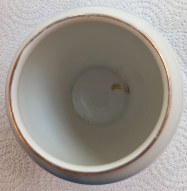 Ceramic Vase from Barry Island, gold edging