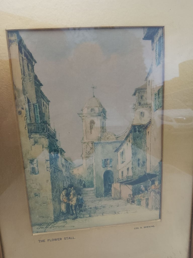 🛑 FREE DELIVERY, PAIR OF 'GEO. W DOWNING ' FRENCH SCENES 