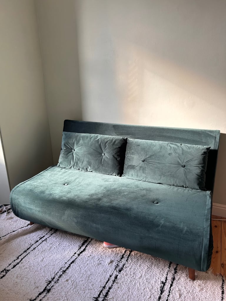 image for Made Haru Velvet Moss Green Sofa Bed