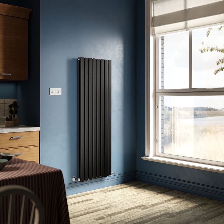 image for New Double Black Flat Panel Vertical Radiator 1600 x 544mm RRP £315 Our Price £180