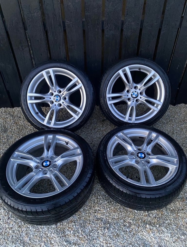 image for BMW M sport alloys 18 inch 3 4 Series F30 5x120 Silver x4 + Good Tyres