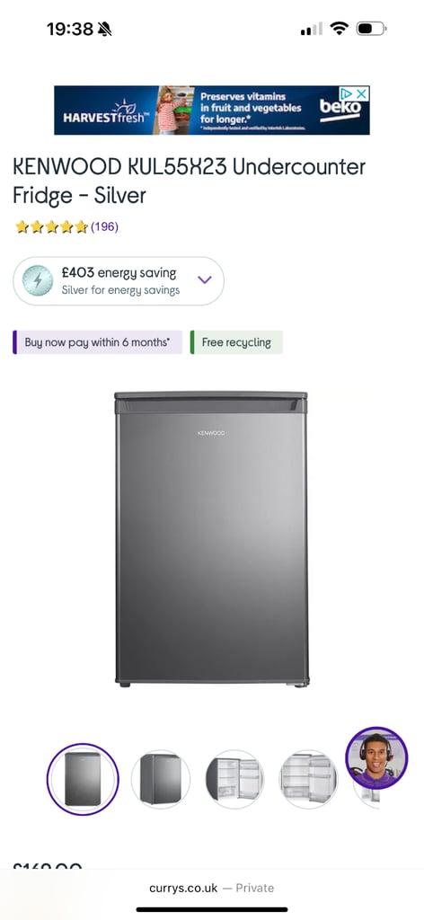 image for Kenwood fridge Silver