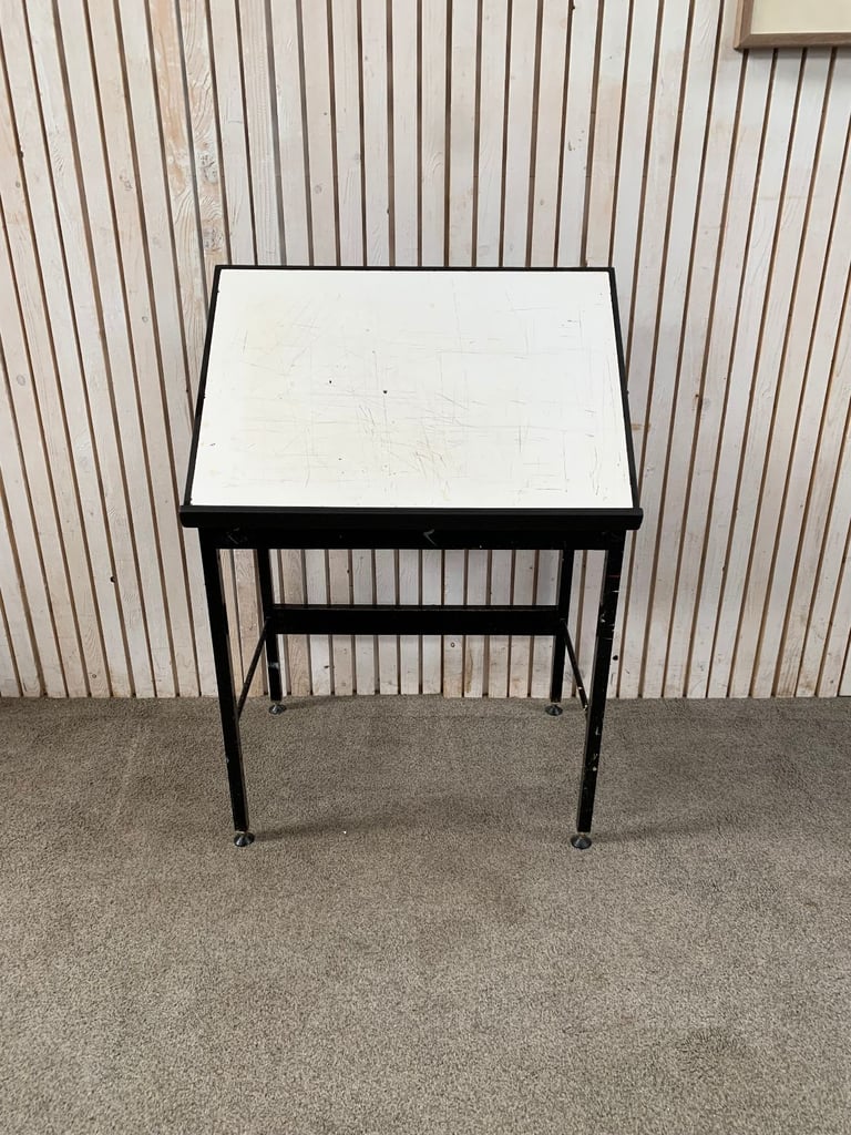 Vintage Architects Drawing / Draughtsman Board Industrial Metal Table lift up Top