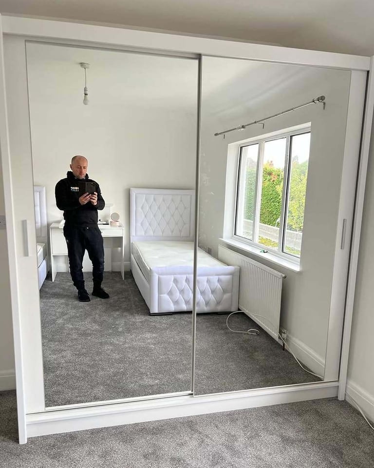 High-Quality Sliding Mirror Door Wardrobe – Ideal for Small & Large Spaces