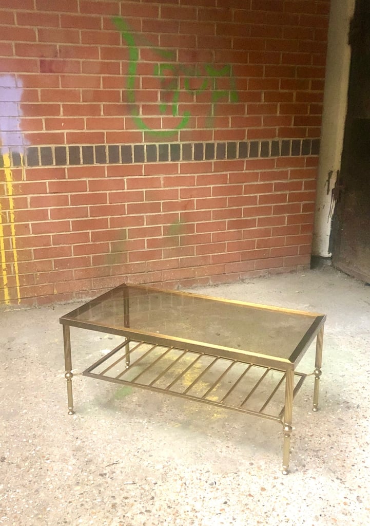 image for Lovely French brass mid century coffee table