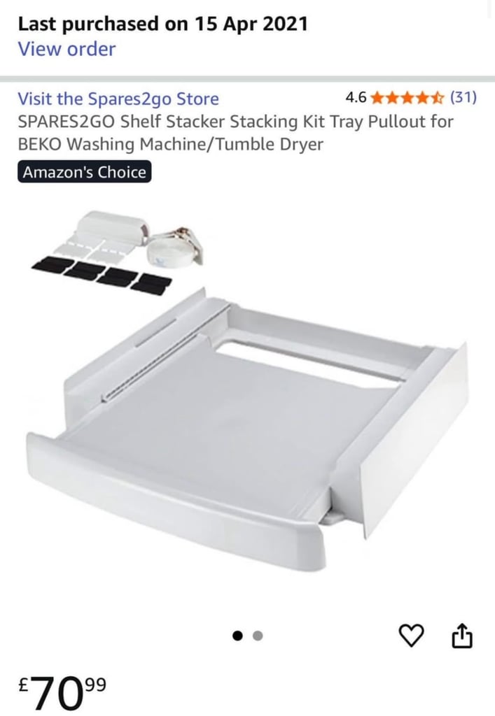 image for Shelf Stacker for washing machine/ dryer with pull out tray
