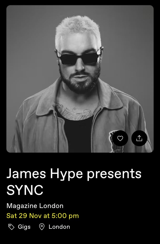 image for James Hype concert tickets london