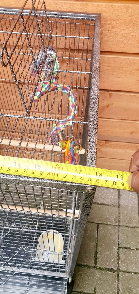 Bird parakeet parrot cage on wheels open top