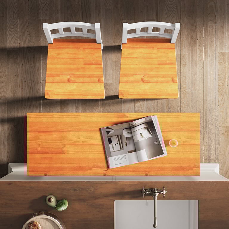 New Honey & White Solid Pine Wood Dining Table + 2 Chairs RRP £225 Our Price £140