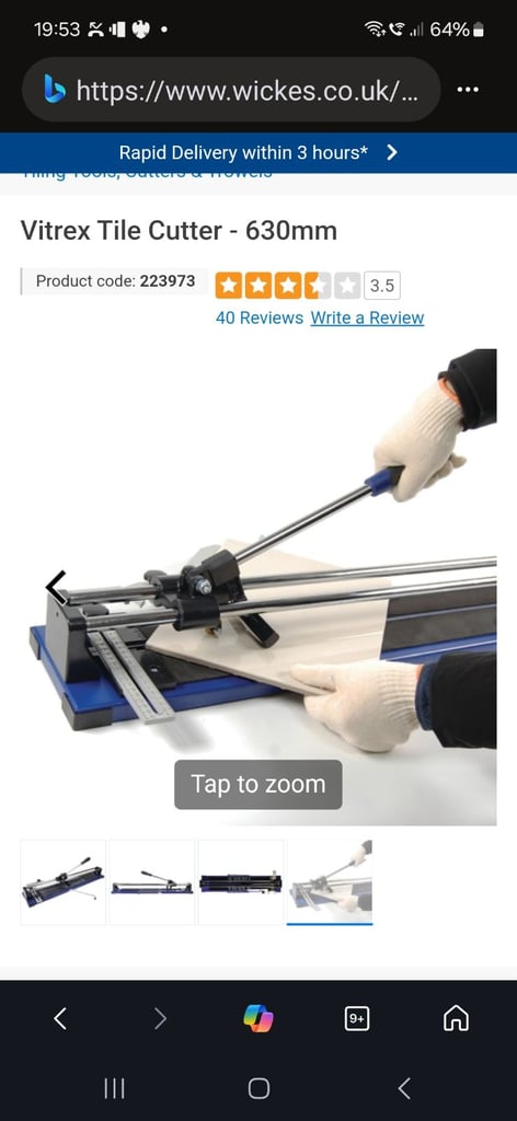 Tile cutter- used for 2 large tiles