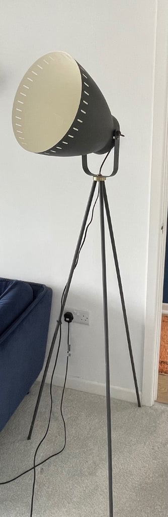 Dark grey metal floor lamp