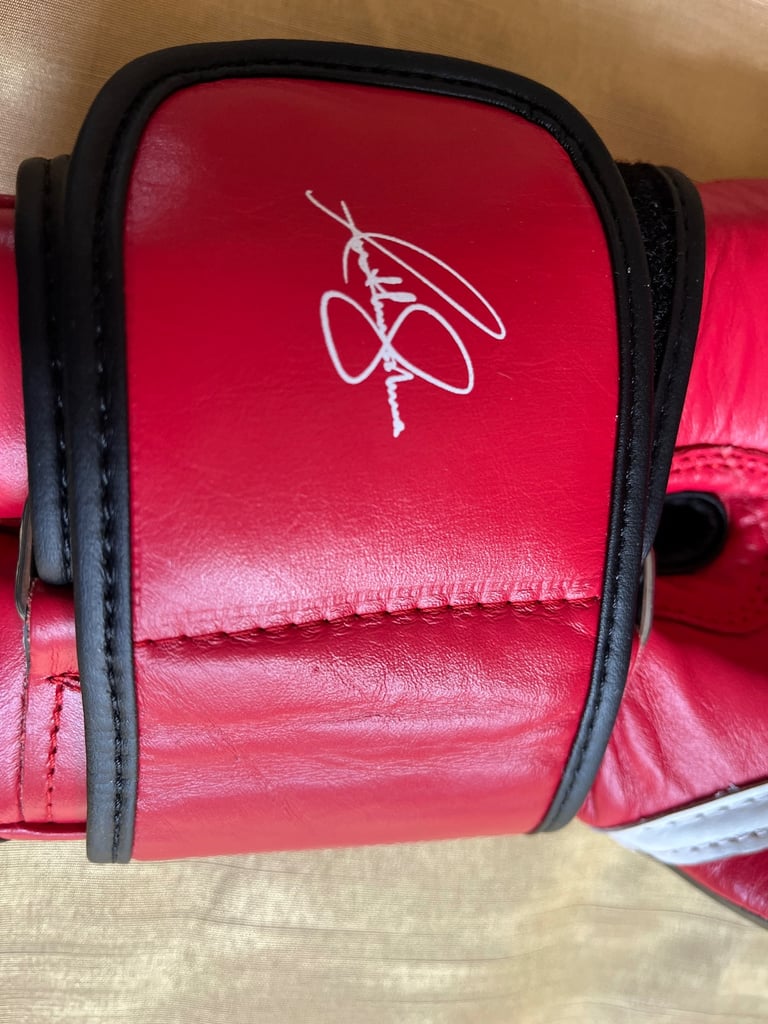 Boxing glove autographed by Anthony Joshua