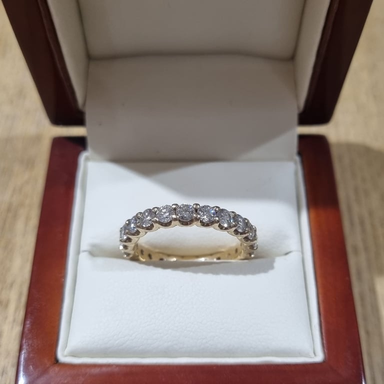 Gold 14ct Diamond full Eternity ring. 