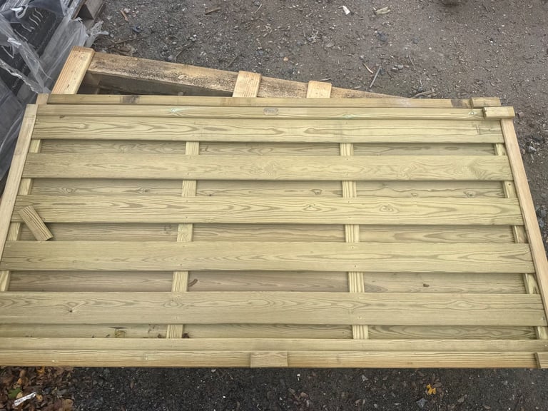 2 x Jacksons Fencing 0.91 m High (3FT) x 1.83 m Wide Horizontal Hit + Miss Fence Panels