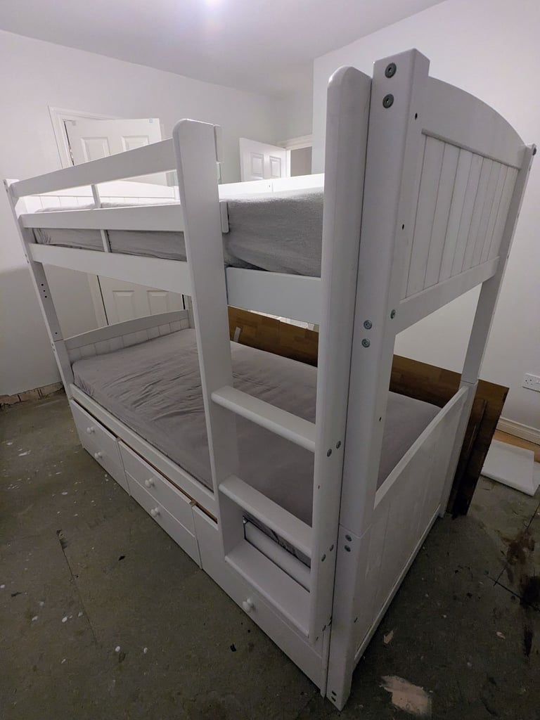 White Bunk Beds with storage 