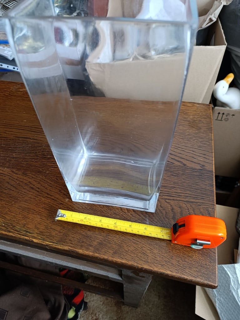 image for Large glass rectangular vase
