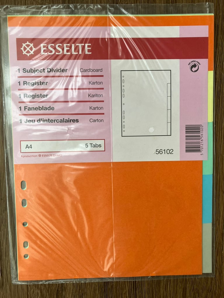 Stationery: Esselte/Office Depo file/plain dividers. £10 the lot